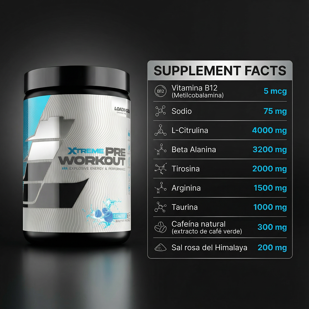 Pre-entreno Xtreme Pre-Workout LoadingUp 30 Servicios 4