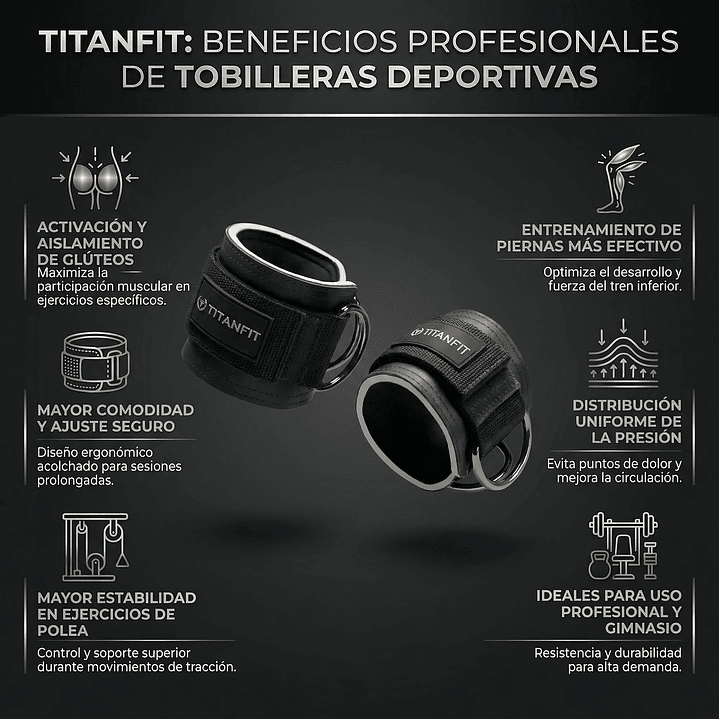 Tobilleras para polea | Titanfit 7