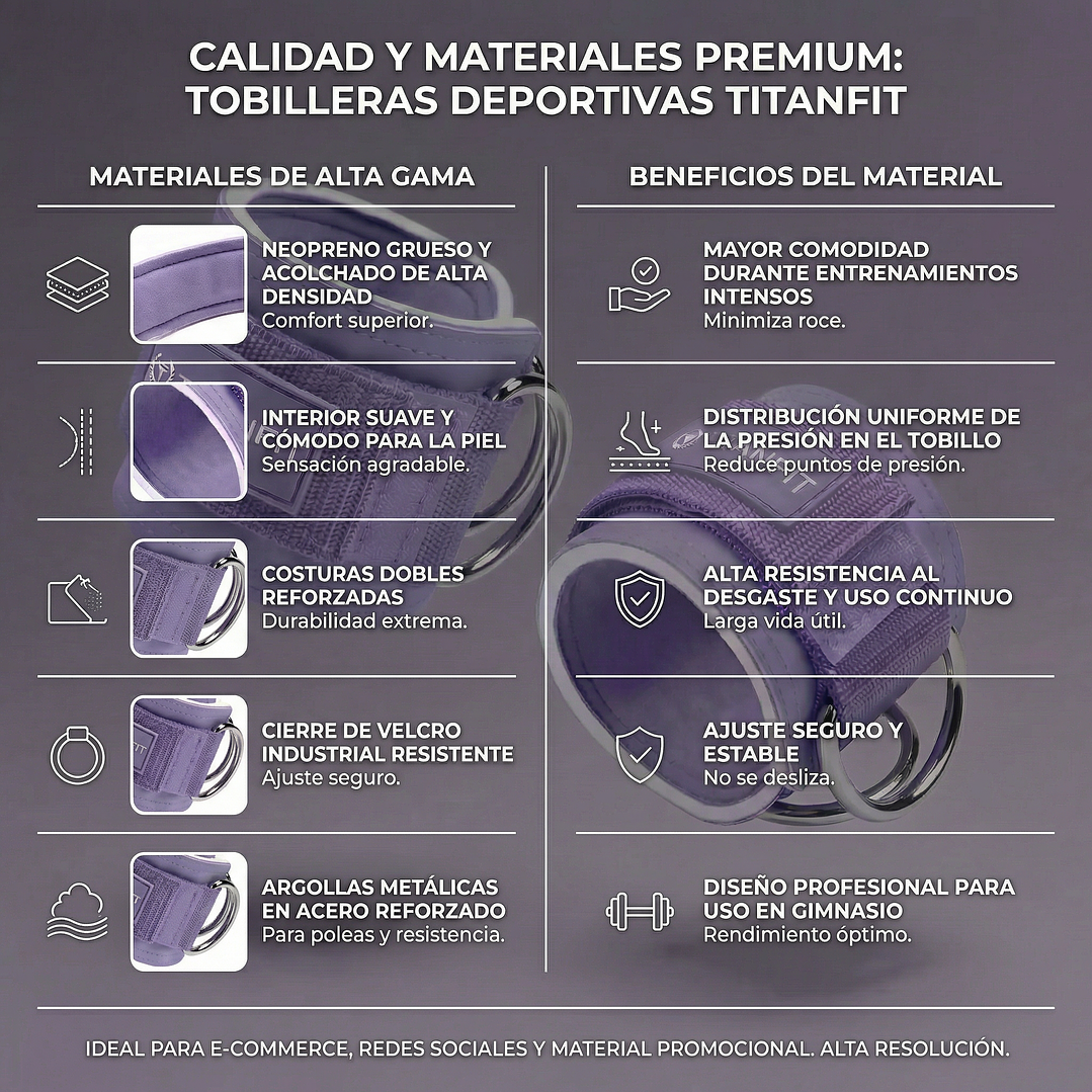 Tobilleras para polea | Titanfit 8