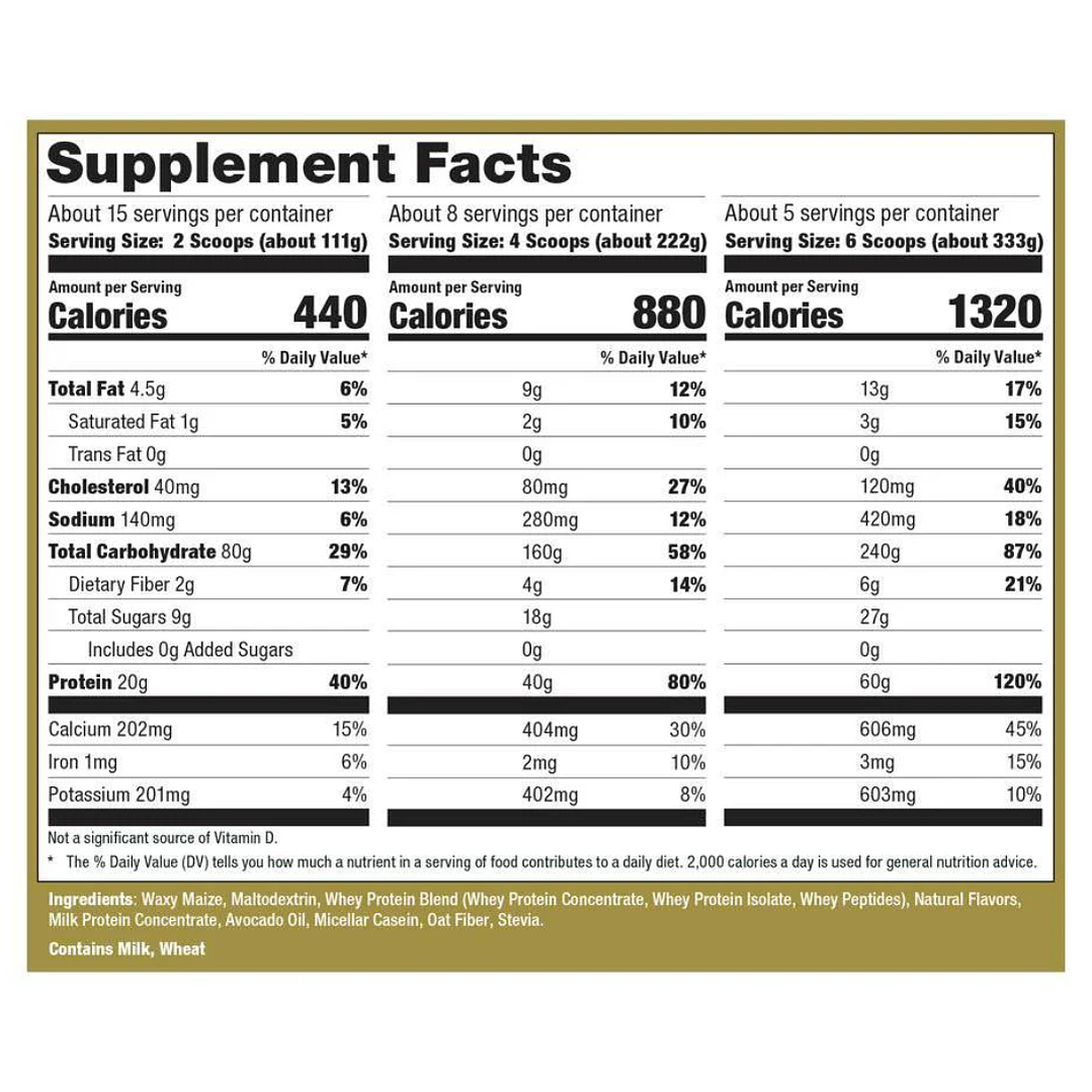 Ganador de Masa Natural GAINZ Ultimate Nutrition 5