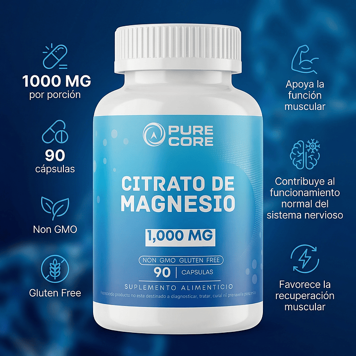 Citrato de Magnesio Pure Core (90 CAPS) 2