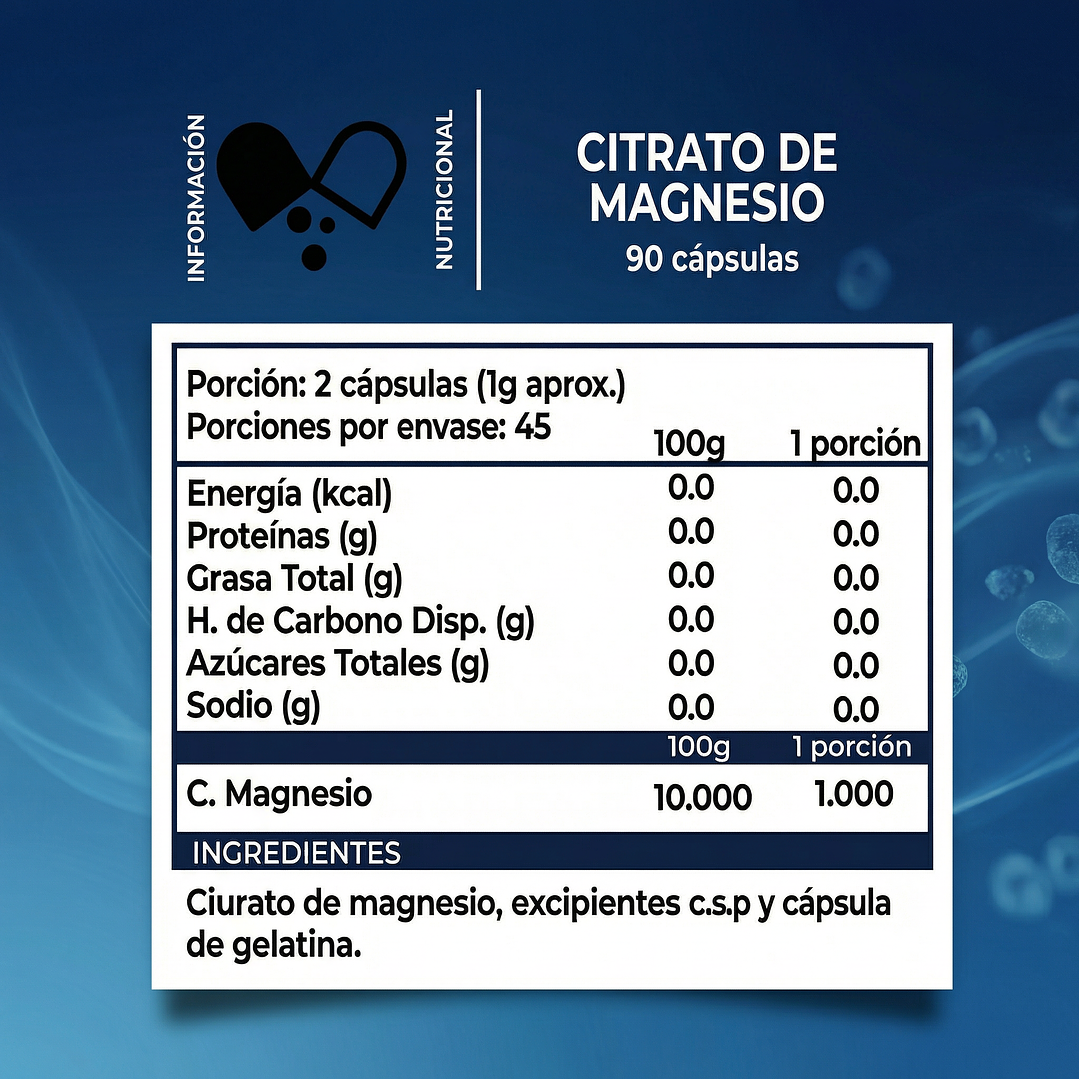 Citrato de Magnesio Pure Core (90 CAPS) 4