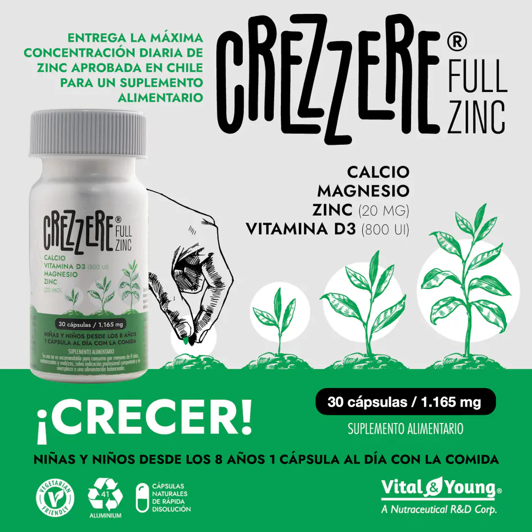 Crezzere Full Zinc 1.150 mg-30 cáps 2