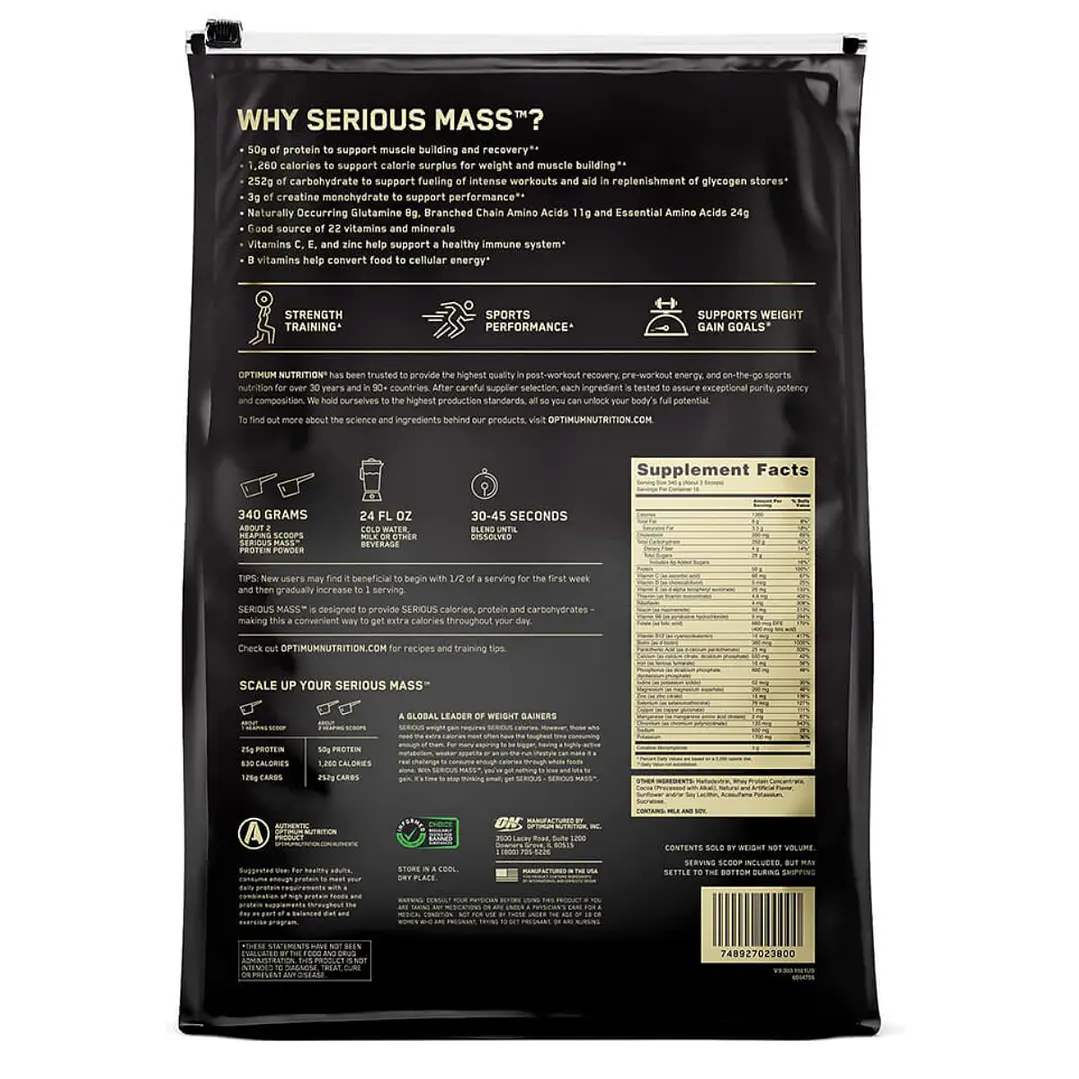 Ganador de Masa Serious Mass 12lbs ON 4