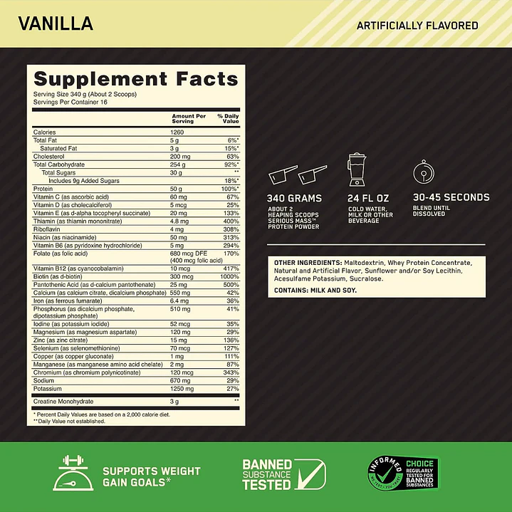 Ganador de Masa Serious Mass 12lbs ON 2