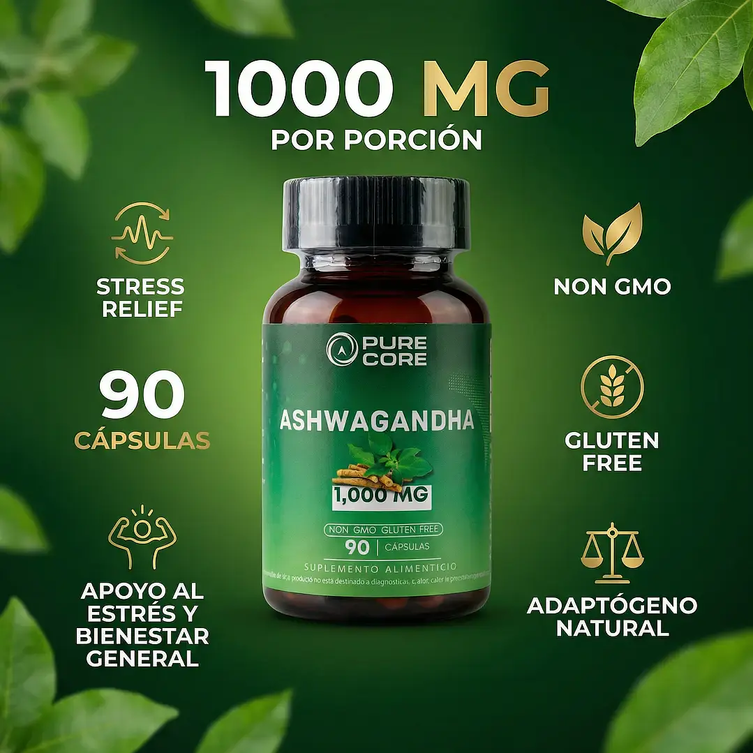 Pack Vitaminas Pure Core Ashwagada + Vitamina C + Zinc 4