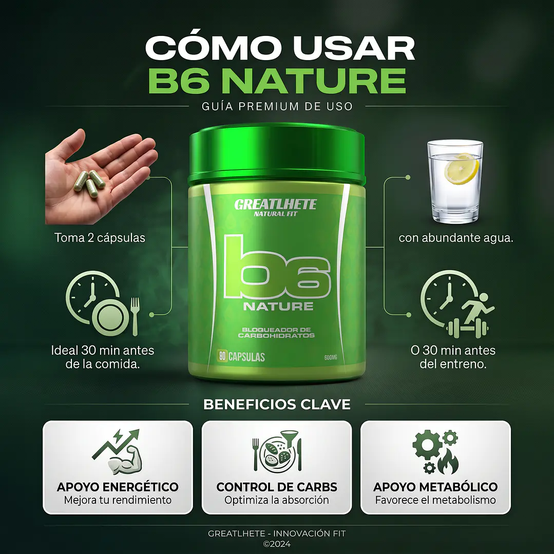 GreatLhete B6 Bloqueador de Carbohidratos (90 Caps)  2