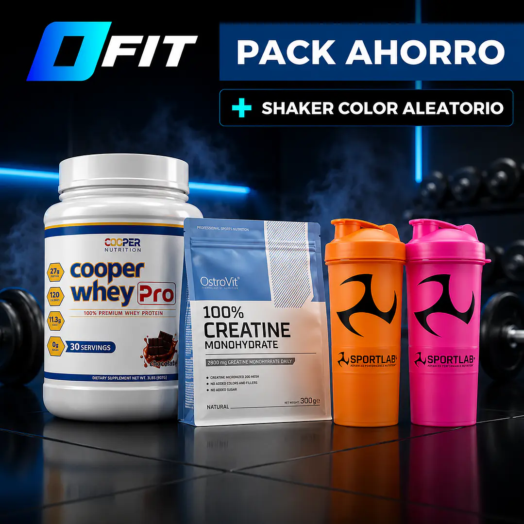 Pack Cooper Whey 2lbs + Creatina Monohidratada 300g | Inlcuye shaker GRATIS 1