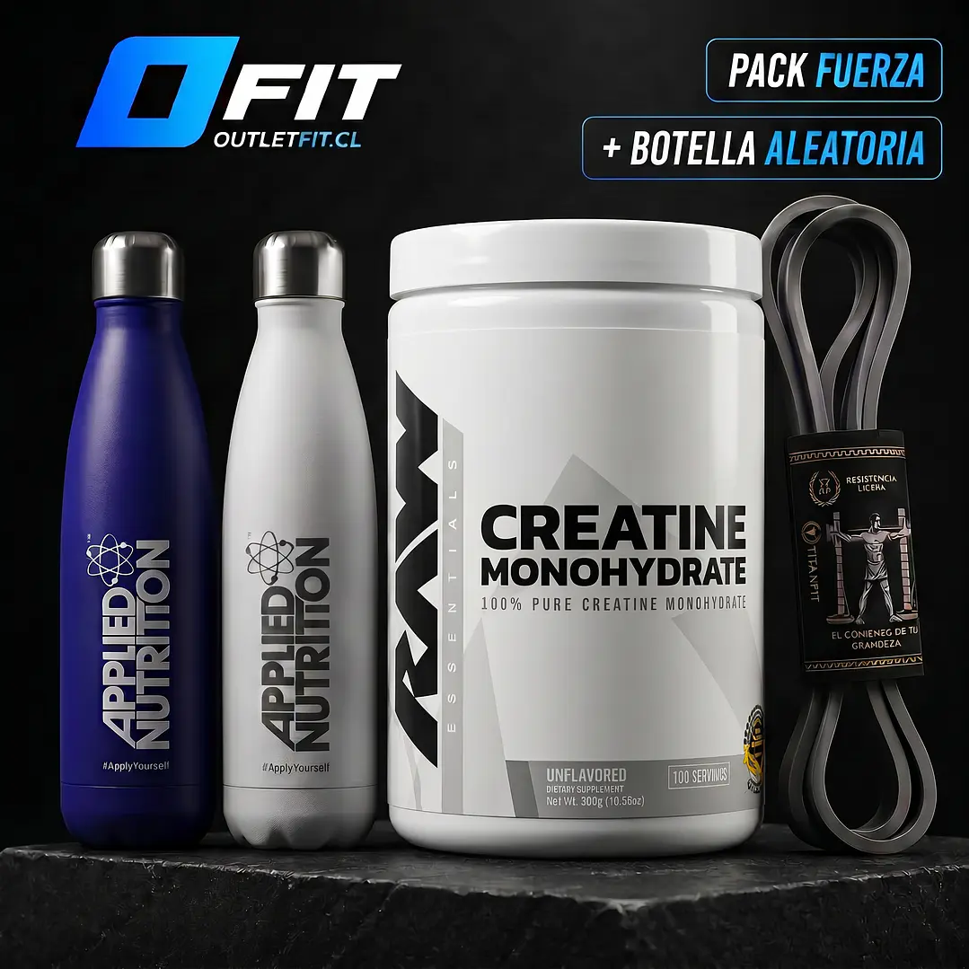 Pack Creatina Monohidratada RAW (500grs) + Banda de calentamiento | Incluye botella de acero inoxidable 1
