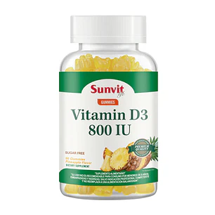 Vitamin D3 800 IU Vegan Gummies Sunvit (60 Gomitas) 
