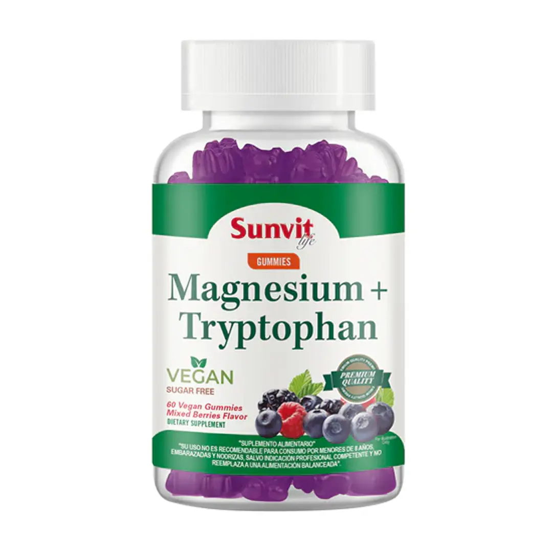 Magnesium + Tryptophan Vegan Gummies Sunvit Life (60 Gomitas)  1
