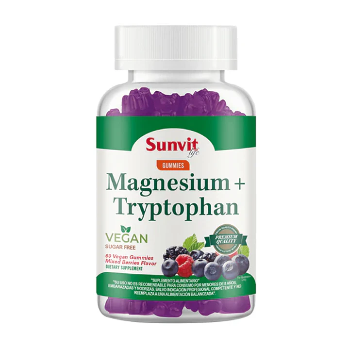 Magnesium + Tryptophan Vegan Gummies Sunvit Life (60 Gomitas)  1