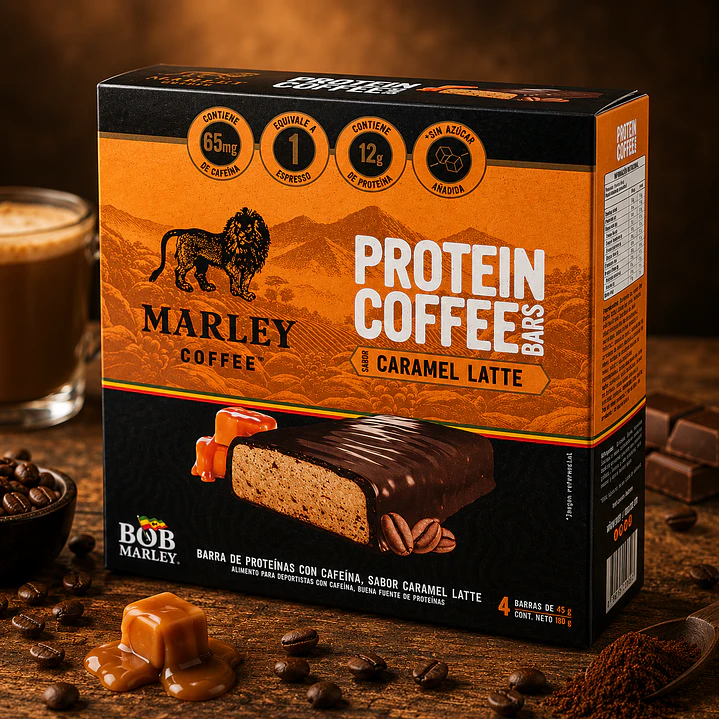 Caja Barritas Marley Protein CARAMEL ( 4 unidades ) 1