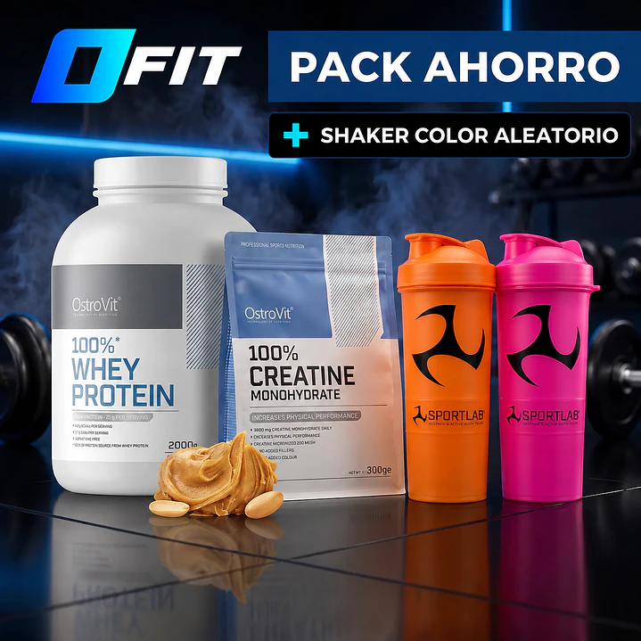 Pack Proteina Ostrovit Whey 5lbs + Creatina Monohidratada 300g | Inlcluye shaker GRATIS 2