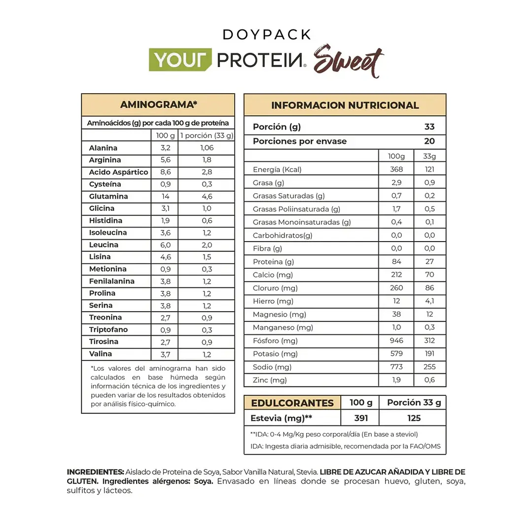 Your Protein Sweet Vegan Go  | Proteína Vegetal 27 g de proteina 2