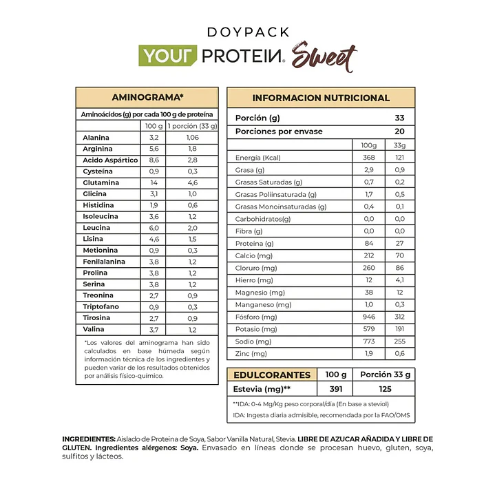Your Protein Sweet Vegan Go  | Proteína Vegetal 27 g de proteina 2