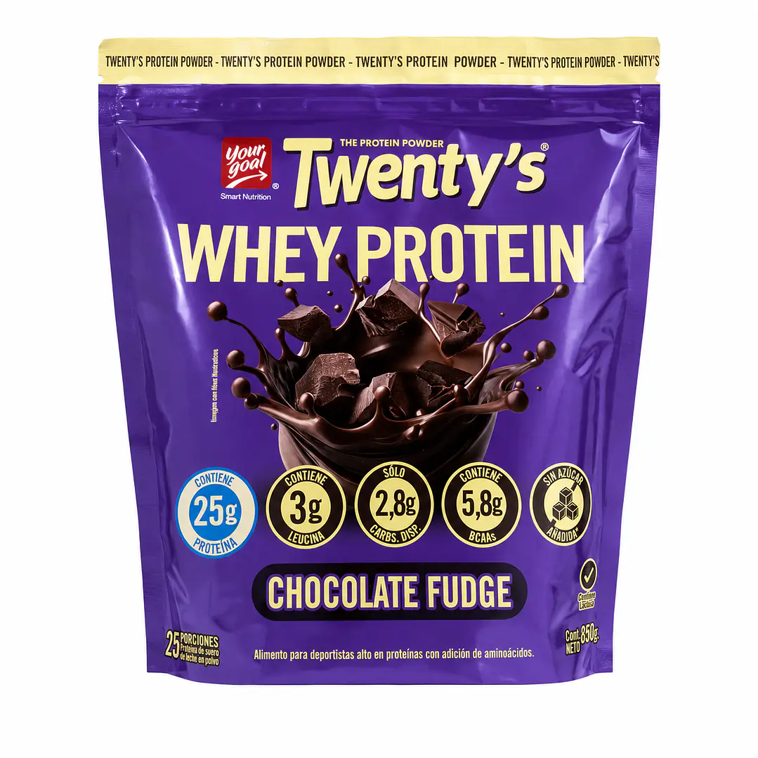 Twenty's Whey Protein Chocolate Fudge 850 g | 25 g de Proteína y 5,8 g de BCAA's 1