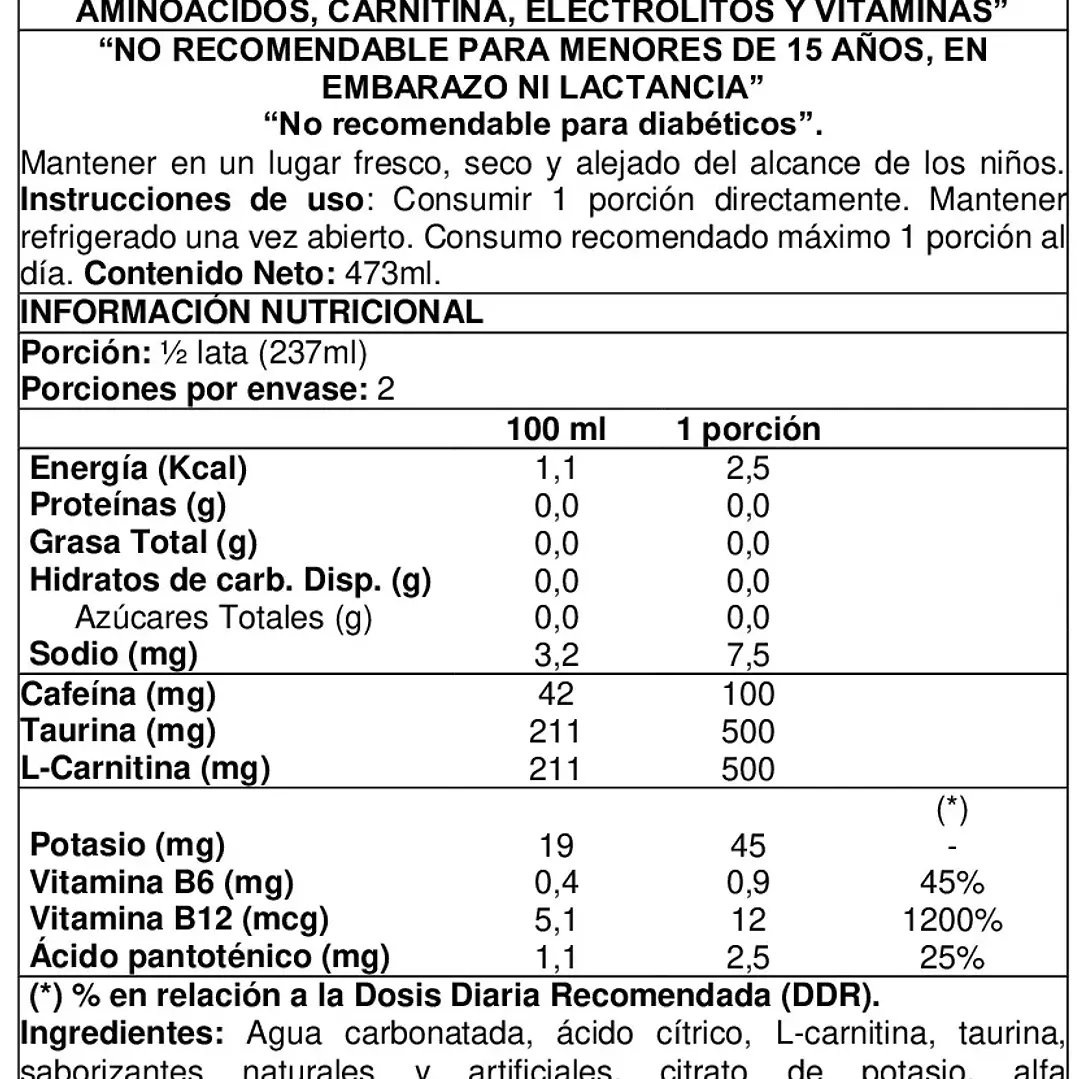 REDCON1 Energy Drink RTD Bebida Energetica 473 mL 6