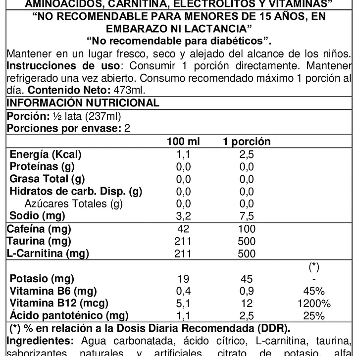 REDCON1 Energy Drink RTD Bebida Energetica 473 mL 6
