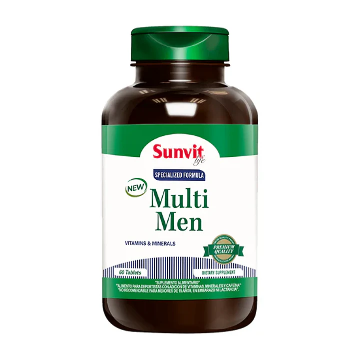 Sunvit Multi Men 60 Tablets | Multivitamínico para Hombres con Vitaminas y Minerales 1