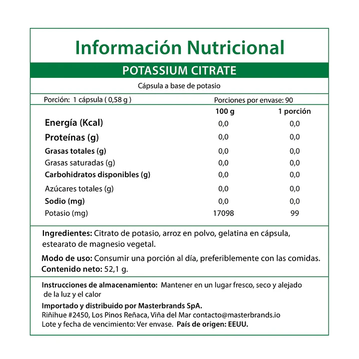 Citrato de Potasio Nature's Truth 275 mg | 90 Cápsulas 3