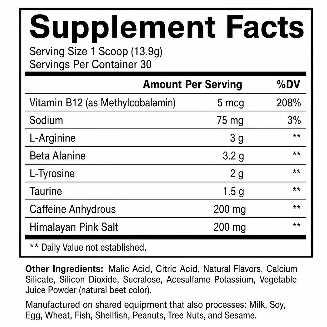 Pre Entreno RAW Nutrition CBUM Essential 30 Servicios - Strawberry Kiwi 2