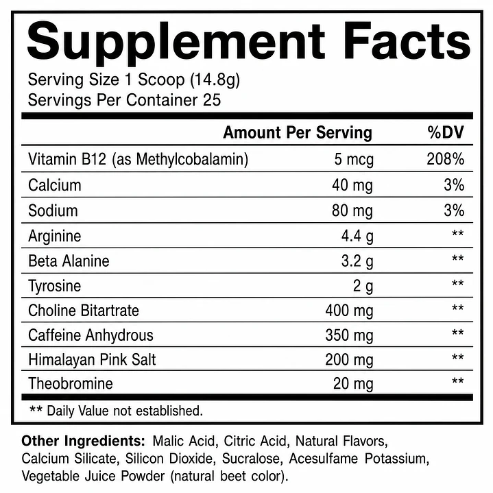 CHARGED Essential Pre-Workout 370 g | Sour Watermelon | 25 Servicios 2