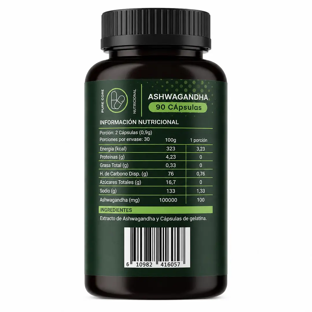Ashwagandha Pure Core 90 Cápsulas 2