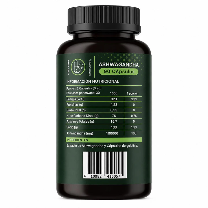 Ashwagandha Pure Core 90 Cápsulas 2