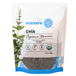 Chía Orgánica Manare 200 g | Fibra y Omega 3 Vegetal