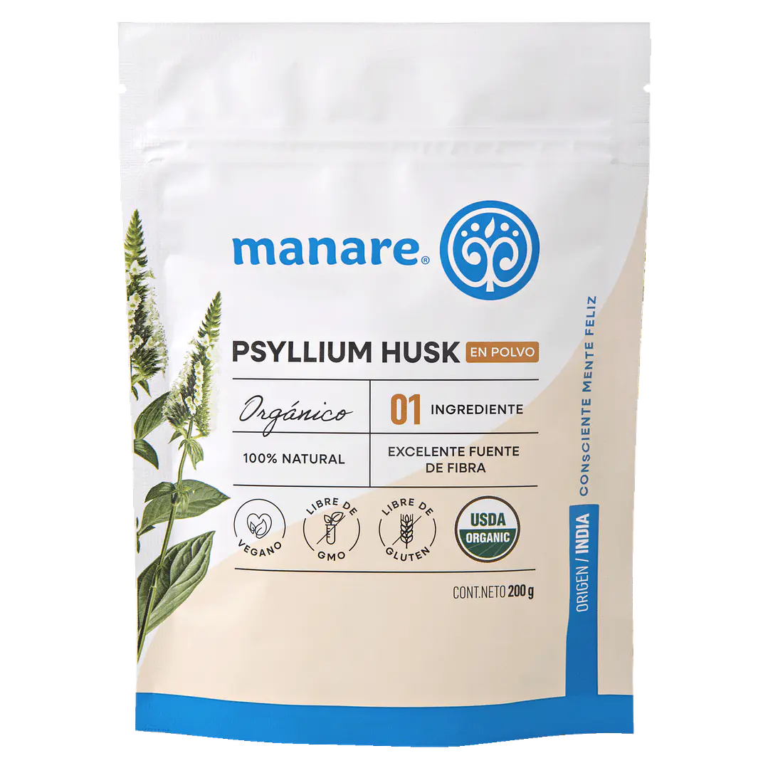 Psyllium Husk Manare 200 g | Fibra Orgánica 1