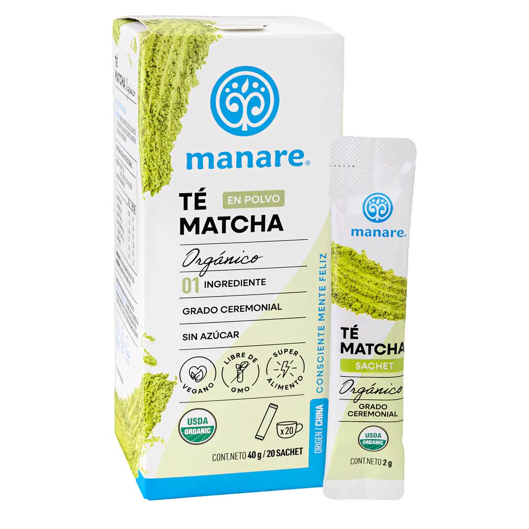 Té Matcha Orgánico Manare 20 Sachets | Energía 1