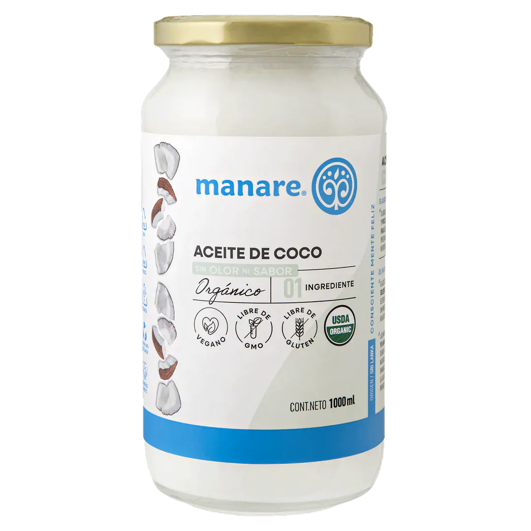 Aceite de Coco Orgánico Manare 1 L | Sin Sabor 1