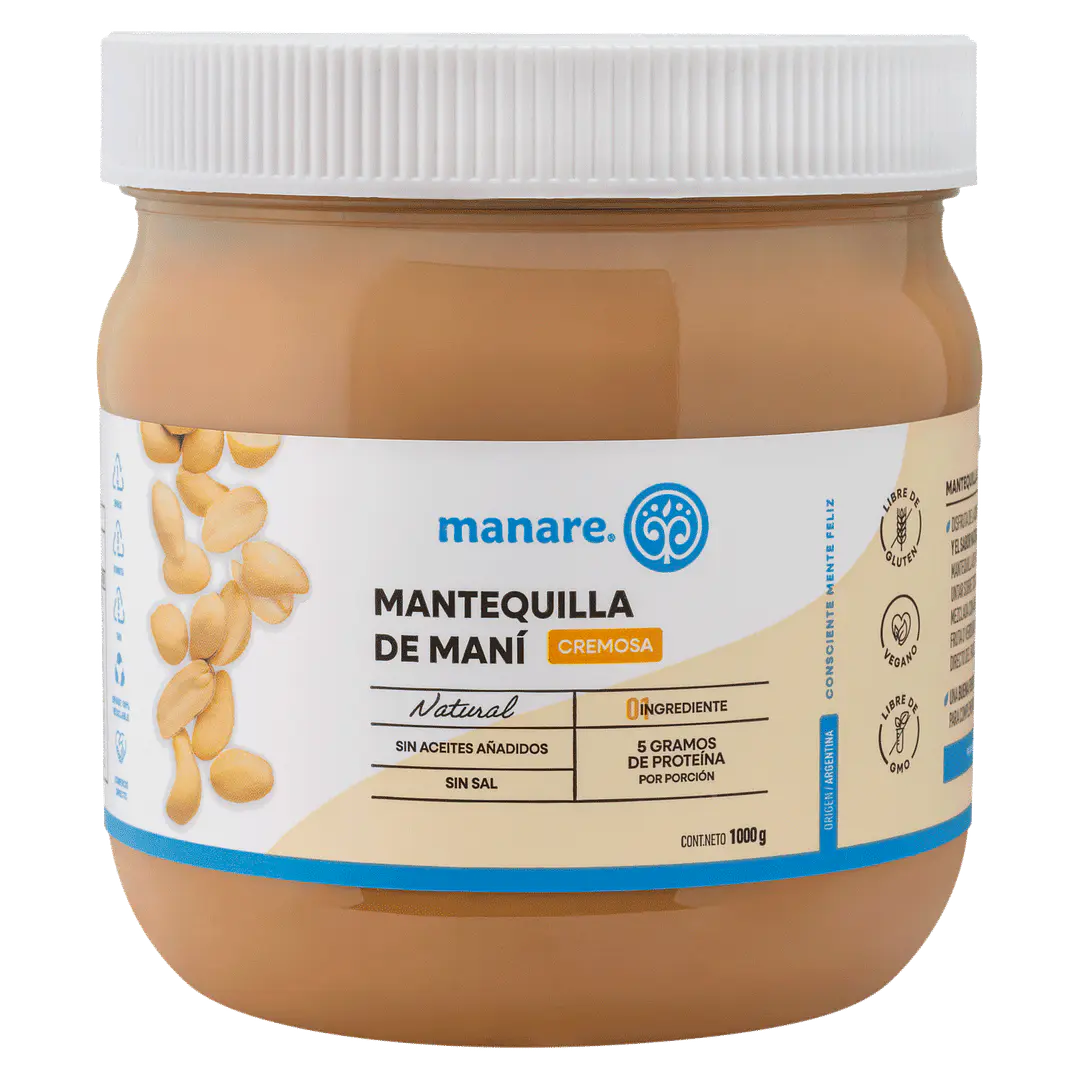 Mantequilla de Maní Manare 1 kg | 100% Natural 1