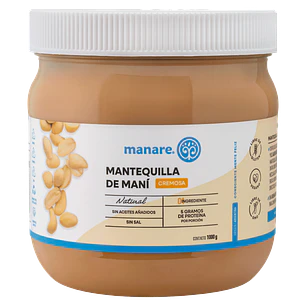 Mantequilla de Maní Manare 1 kg | 100% Natural