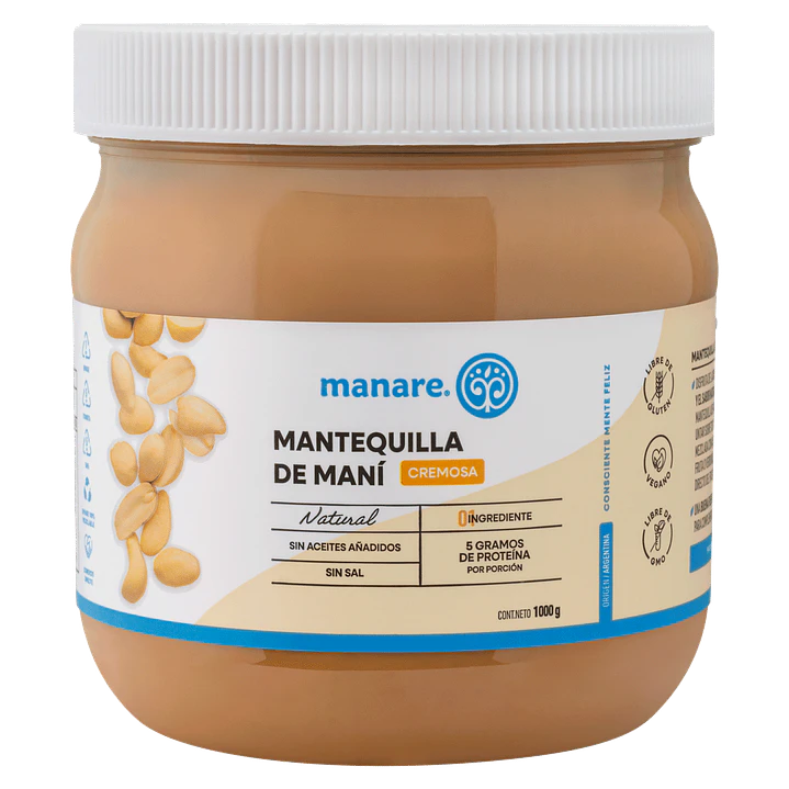 Mantequilla de Maní Manare 1 kg | 100% Natural 1