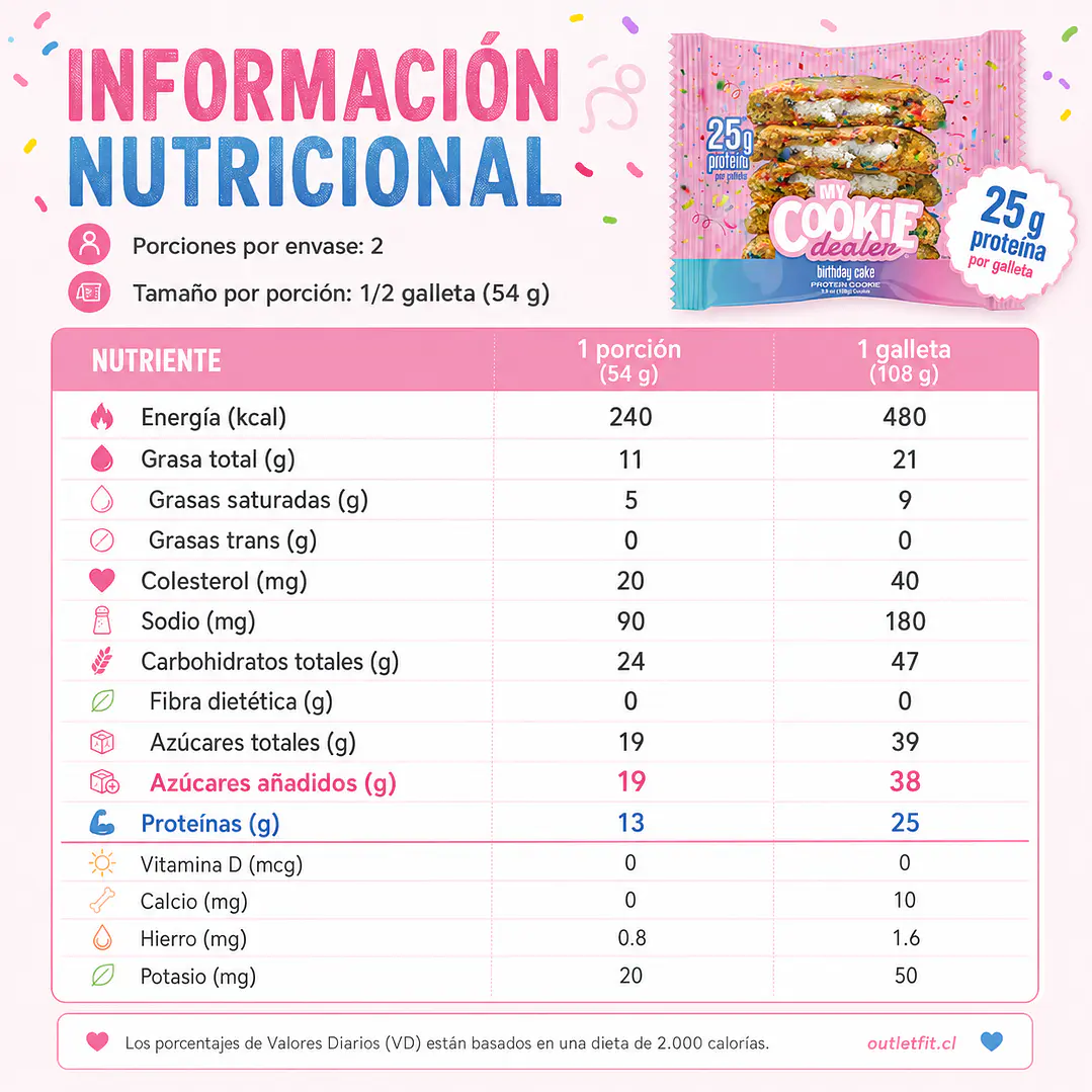 Galletón My Cookie Dealer Birthday Cake | 15 g Proteína 4