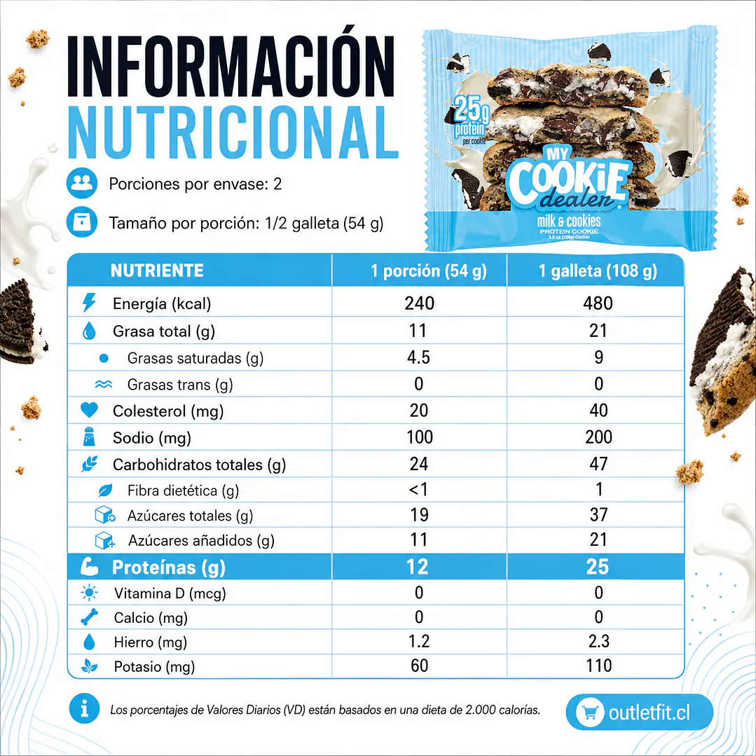 Galletón My Cookie Dealer Milk & Cookies | 25 g Proteína 4