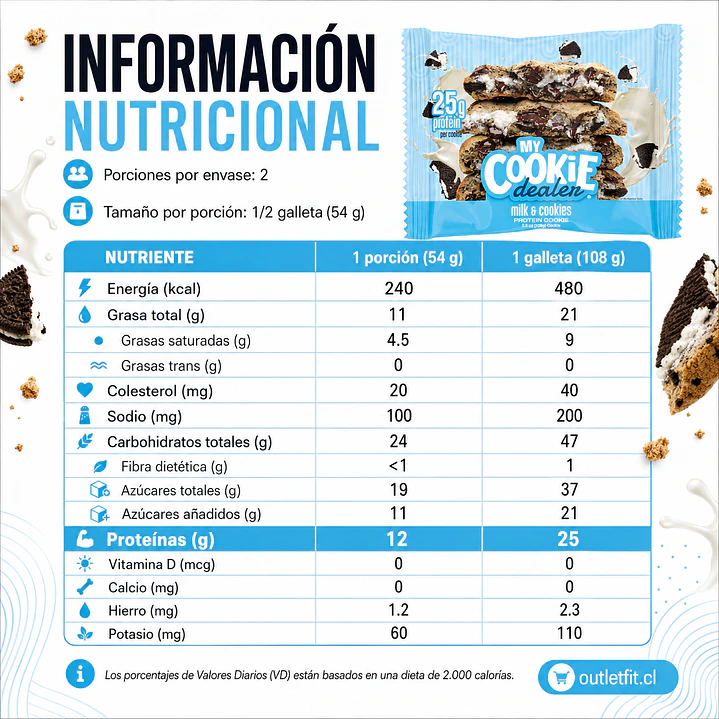 Galletón My Cookie Dealer Milk & Cookies | 25 g Proteína 4