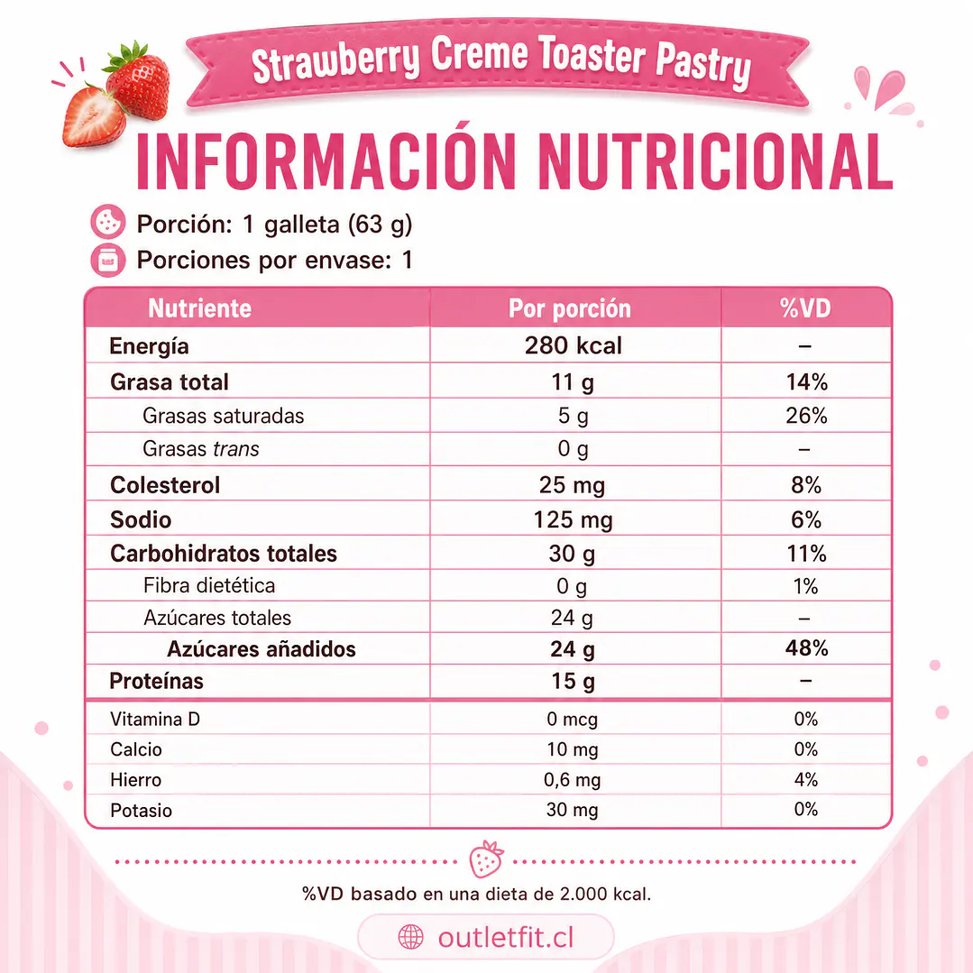 Galletón Strawberry Toaster Pastry | 25 g Proteína 3