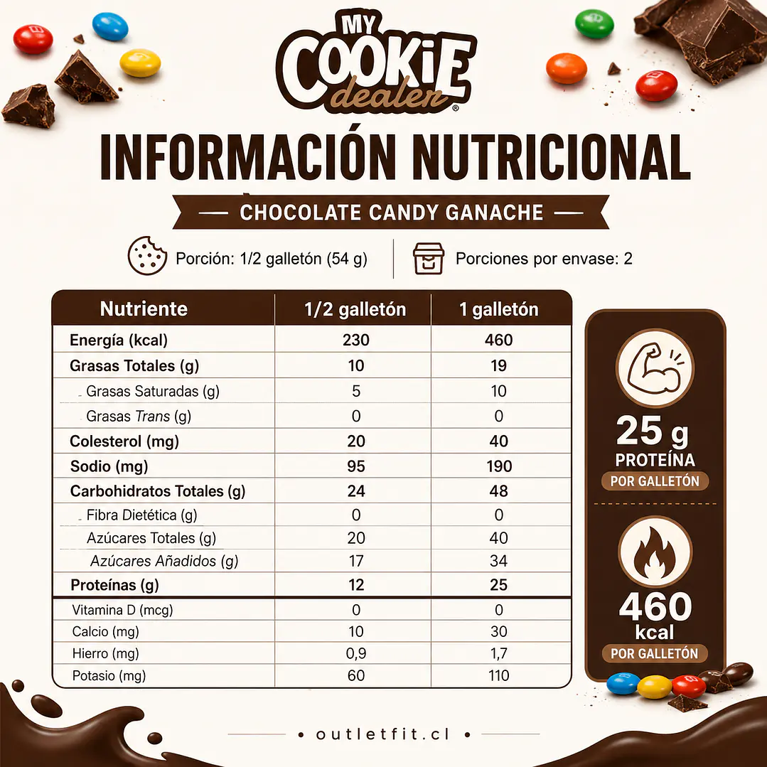 Galletón Chocolate Candy Ganache | 25 g Proteína 4