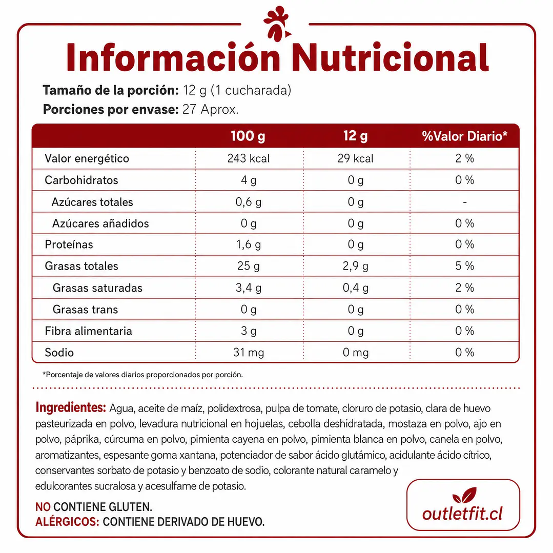 Salsa Mrs Chicken Mrs Taste 320 g | Sin Azúcar 2