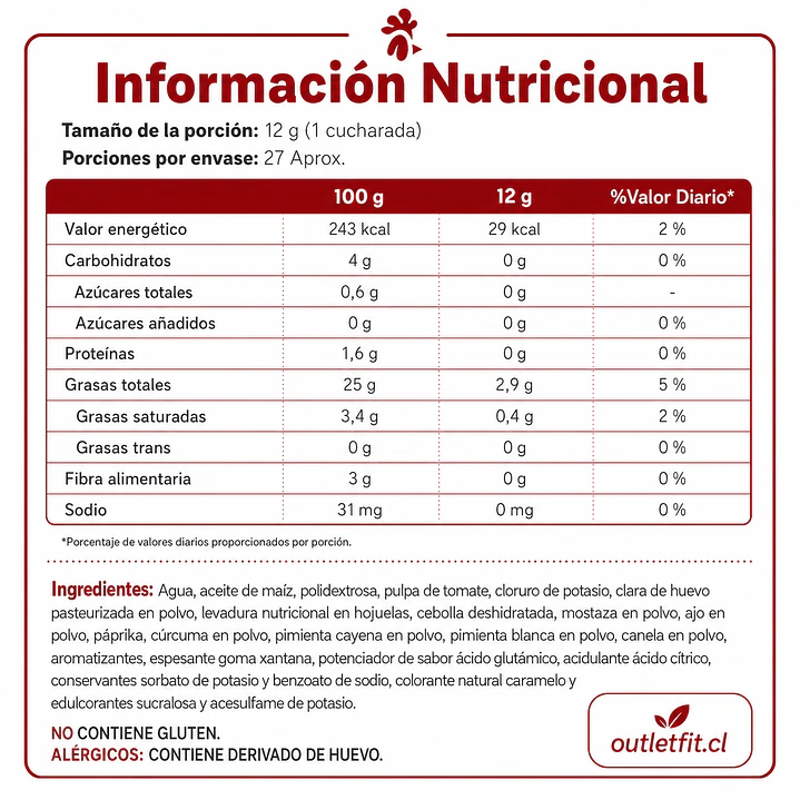 Salsa Mrs Chicken Mrs Taste 320 g | Sin Azúcar 2