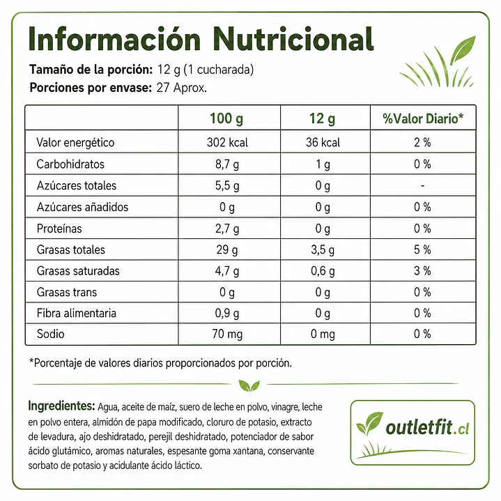 Salsa Ranch Mrs Taste 320 g | Sin Azúcar 2