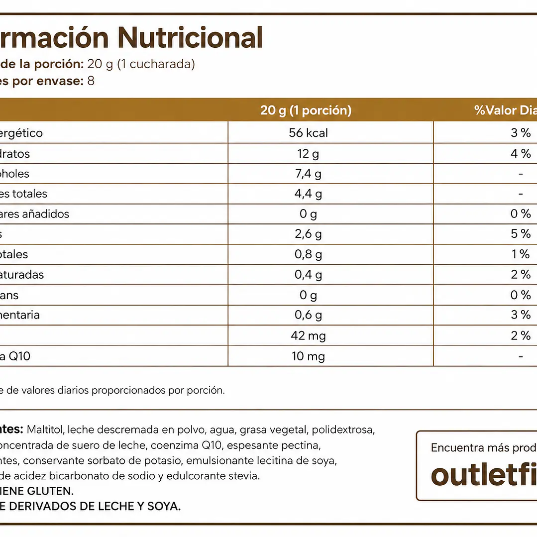 Crema de Dulce de Leche Mrs Taste 160 g con Q10 | Sin Azúcar 2