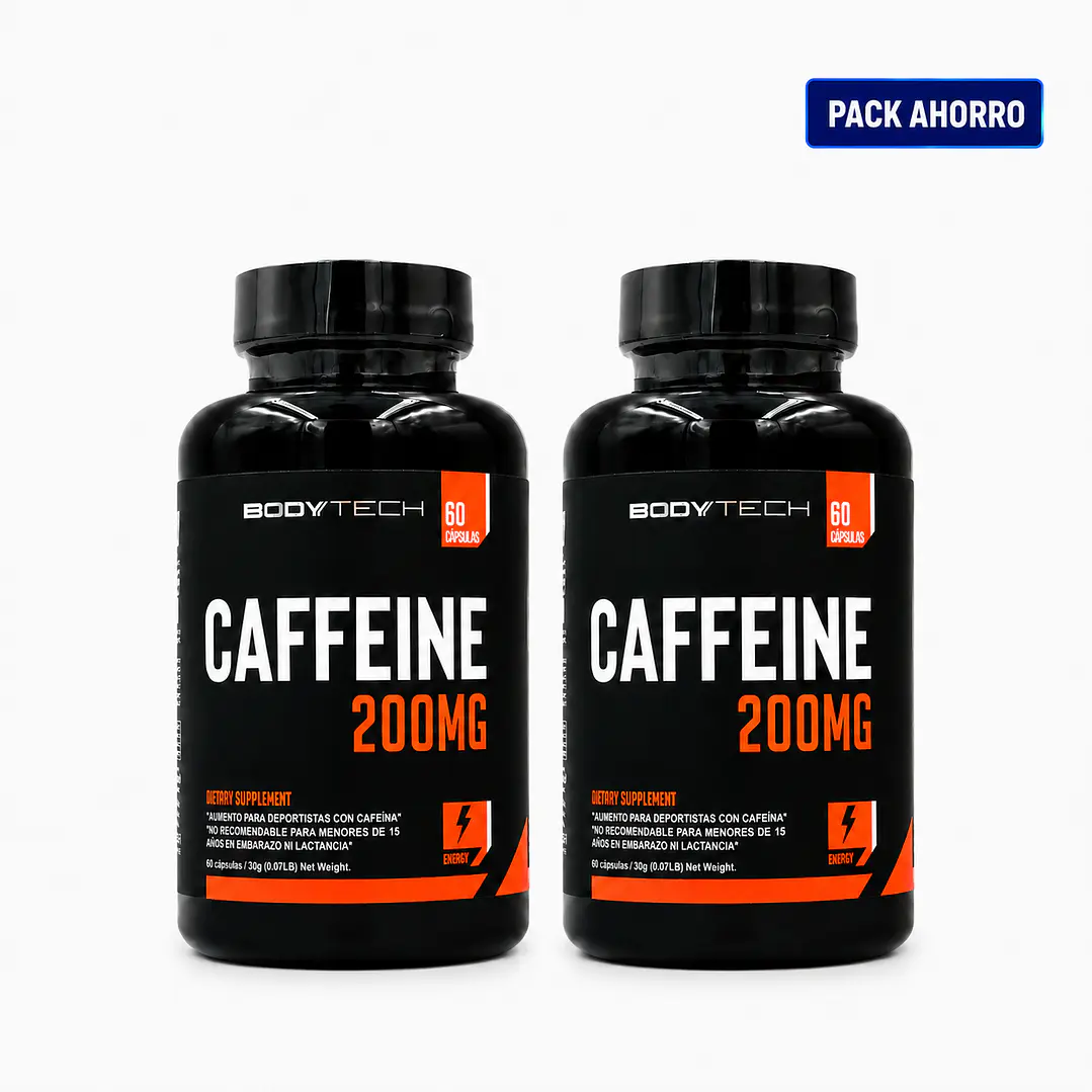 Pack Cafeína Bodytech 200 mg 2 Unidades | 120 Cápsulas 1