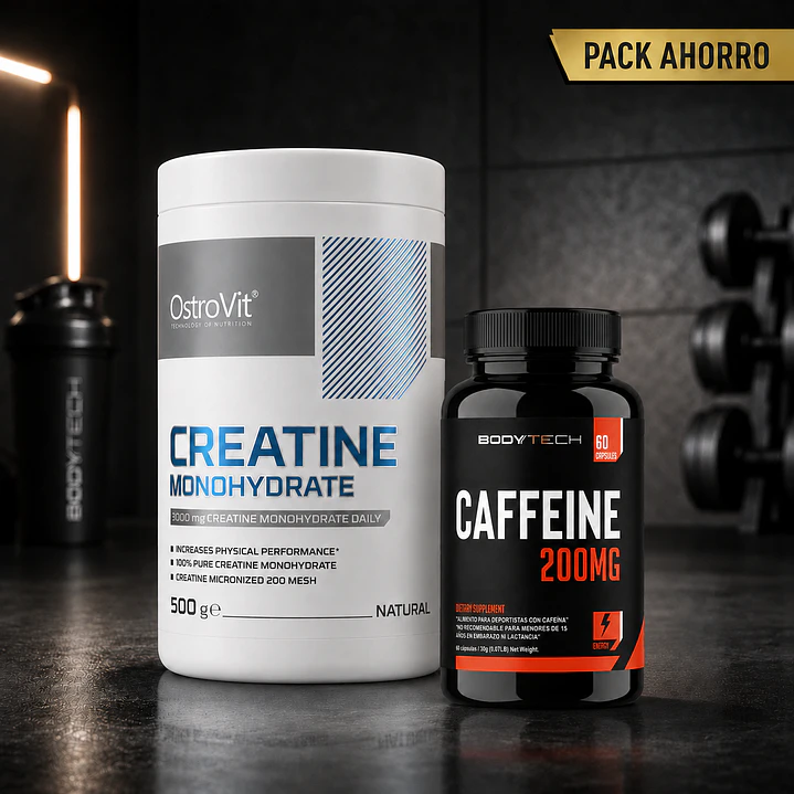 Pack Creatina OstroVit 500 g + Cafeína Bodytech 200 mg 1