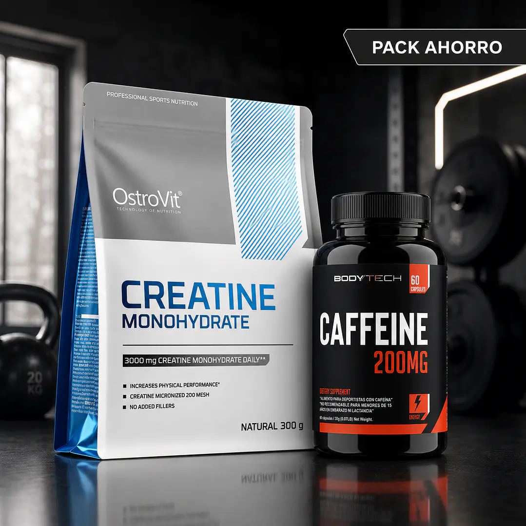 Pack Creatina OstroVit 300 g + Cafeína Bodytech 200 mg 1
