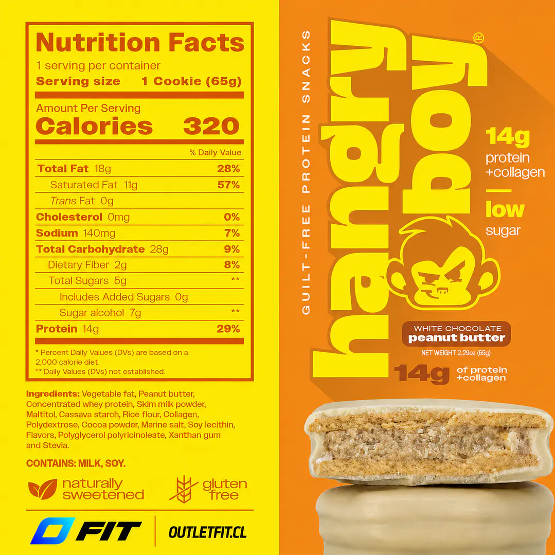 Cookie Sandwich White Chocolate Peanut Butter Hangry Boy 65 g 2
