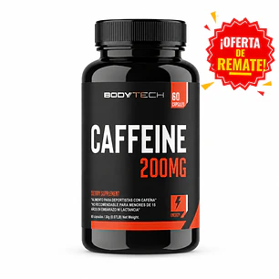 Cafeína Bodytech 200 mg 60 Cápsulas | Energía y Enfoque